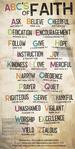 ABC's of Faith (Pack of 10) Info-Cards or Oversize Bookmarks - Glad Tidings Publishing