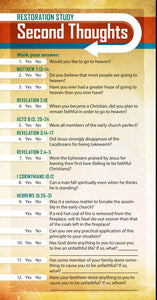 Restoration Study - Second Thoughts (Pack of 10) Info-Cards or Oversize Bookmarks - Glad Tidings Publishing
