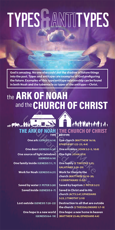 The Tabernacle and The Ark of Noah as Types of the Church (Pack of 10) Info-Cards or Oversize Bookmarks - Glad Tidings Publishing