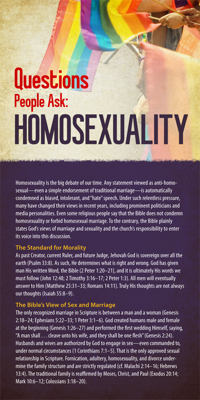 Questions People Ask: Homosexuality (Pack of 10) - Glad Tidings Publishing