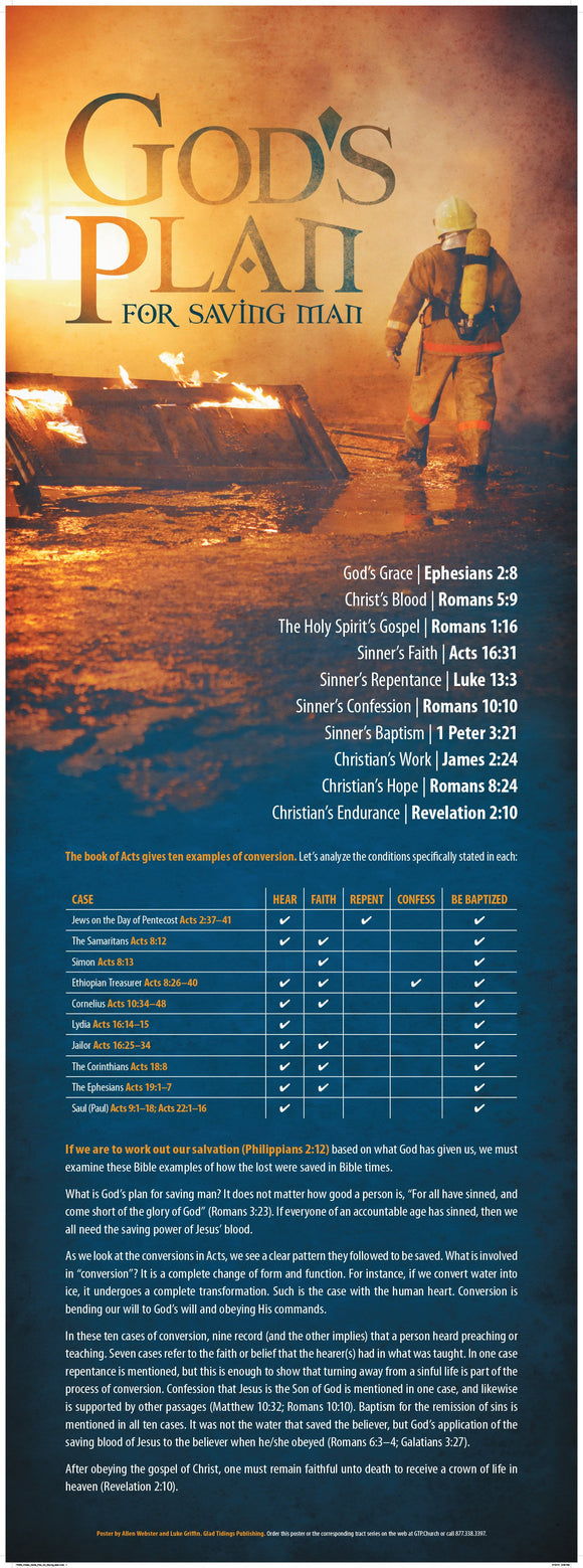Gods Plan of Salvation Door Poster - Oversized 21 x 58 Door Poster - Glad Tidings Publishing