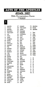 Acts of the Apostles Answer Key - Glad Tidings Publishing