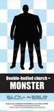 Back to the Bible Church Example - Double-Headed or Double-Bodied = Monster (Pack of 10) Info-Cards or Oversize Bookmarks - Glad Tidings Publishing