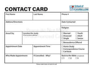 Contact Cards - Pack of 100 - Glad Tidings Publishing